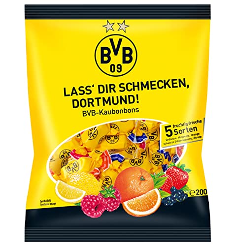 BVB Dortmund Kaubonbons 5 Fruchtig- Frische Sorten 200g von Dttra