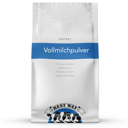 Best Way Instant Vollmilchpulver 1 KG | Lange haltbar | Schnell und einfach Milch herstellen (nur Wasser hinzufügen) | Vielfältige Anwendungsmöglichkeiten| Immer milch im haus von Best Way