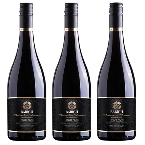 3x 0,75l - 2020er - Babich - Winemaker's Reserve - Pinot Noir - Marlborough - Neuseeland - Rotwein trocken von Babich