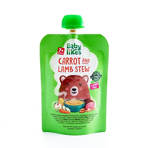 Baby Likes Halal Bio-Karotten- und Lammpüree 130 g Babypüree für Babys ab 7 Monaten von Baby Likes