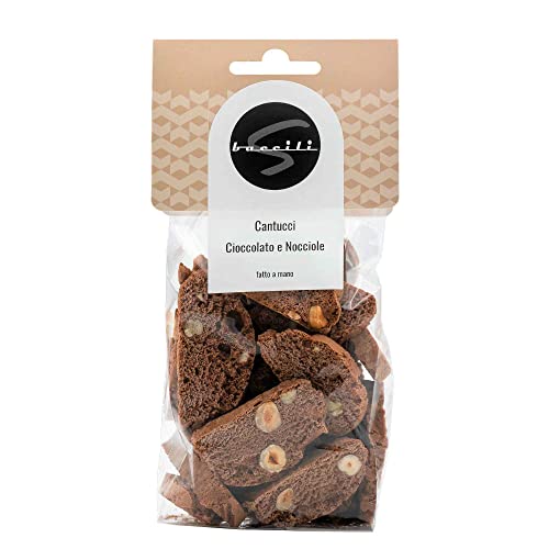 Cantucci Cioccolate e Nocciole 250g - Knusprig Doppel gebackene Kekse mit Kakao und Haselnüssen von Baccili von Baccili