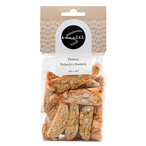 Cantucci Pistacchi e Mandorle 250g - Knusprig Doppel gebackene Kekse mit Pistazie und Mandeln von Baccili von Baccili