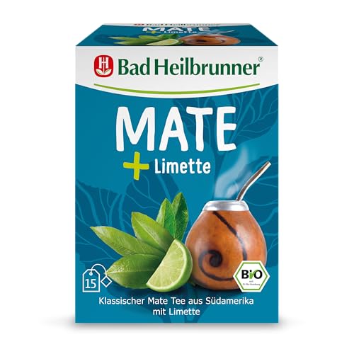 Bad Heilbrunner Bio Limette + Mate Tee - im Filterbeutel - Mate & Limette - klassischer Mate Tee aus Südamerika mit Kurkuma - harmonisches Geschmakserlebnis (5 x 15 Filterbeutel) von Bad Heilbrunner