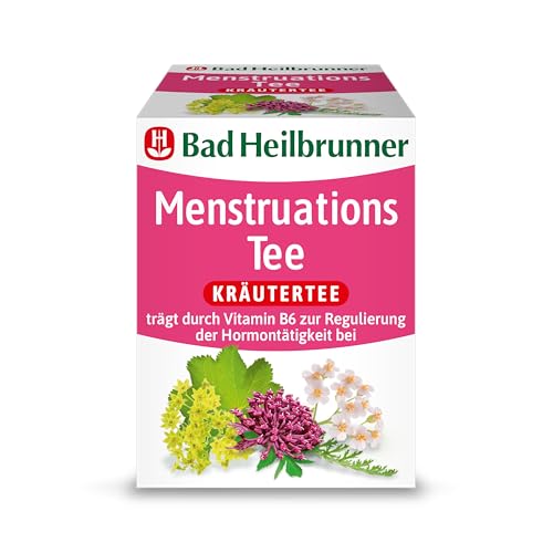 Bad Heilbrunner Menstruations Tee - Arzneitee im Filterbeutel - Frauenmantel, Schafgarbe, Angelikawurzel - mit Vitamin B6 - unterstützt bei Menstruation & den Hormonhaushalt (12 x 8 Filterbeutel) von Bad Heilbrunner