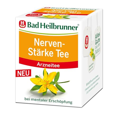 Bad Heilbrunner Nerven-Stärke Tee im Filterbeutel, 12er Pack (12 x 8 Filterbeutel) von Bad Heilbrunner