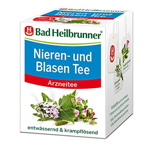 Bad Heilbrunner Nieren- & Blasen Tee - Arzneitee im Filterbeutel - Tassenfertig - Birkenblätter - bei bakteriellen & entzündlichen Erkrankungen der Harnwege (12 x 8 Filterbeutel) von Bad Heilbrunner