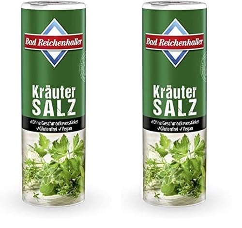 Bad Reichenhaller KräuterSalz, Weiß-grün, 300 g (Packung mit 2) von Bad Reichenhaller