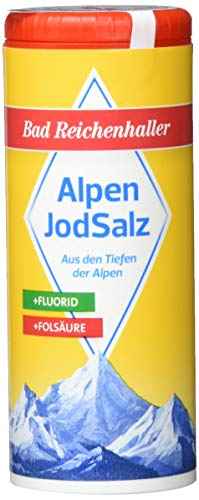 Bad Reichenhaller Salz Jod plus Fluor plus Folsäure, 8er Pack (8 x 125 g) von Bad Reichenhaller