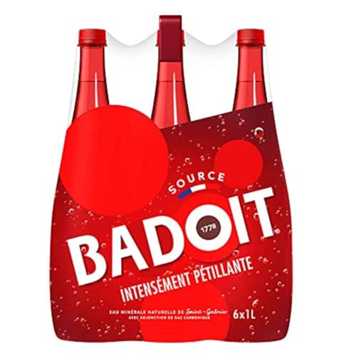 Rot – natürliches Mineralwasser – kohlensäurehaltig 6 x 1 l von Badoit