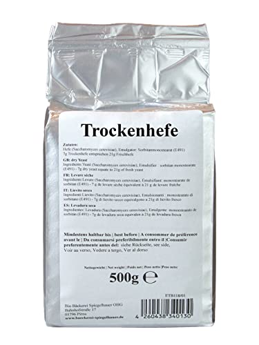 Bäckerei Spiegelhauer Trockenhefe Dry yeast 500g baker quality (1x500g) von Bäckerei Spiegelhauer