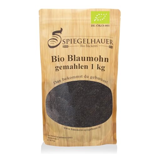 Bäckerei Spiegelhauer Bio Blaumohn gemahlen 1 kg I geqeutscht I gerieben blauer Mohn Samen back Mohn von Bäckerei Spiegelhauer