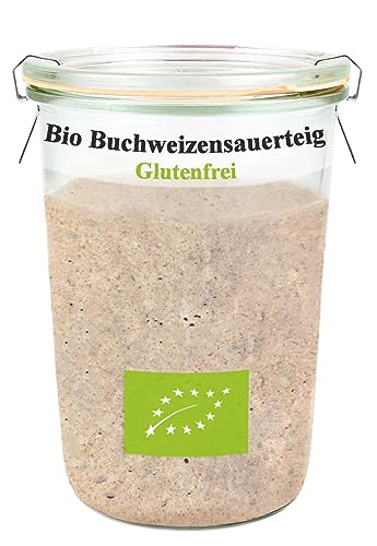 Bio Buchweizen-Sauerteig glutenfreier Sauerteig 200g frisches Bio Anstellgut zum Backen inklusive Anleitung (mit Glas) von Bäckerei Spiegelhauer