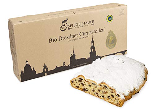 Bio Dresdner Christstollen 2 kg im Präsentkarton ohne Palmfett/-öl direkt vom Handwerksbäcker aus Sachsen von Bäckerei Spiegelhauer