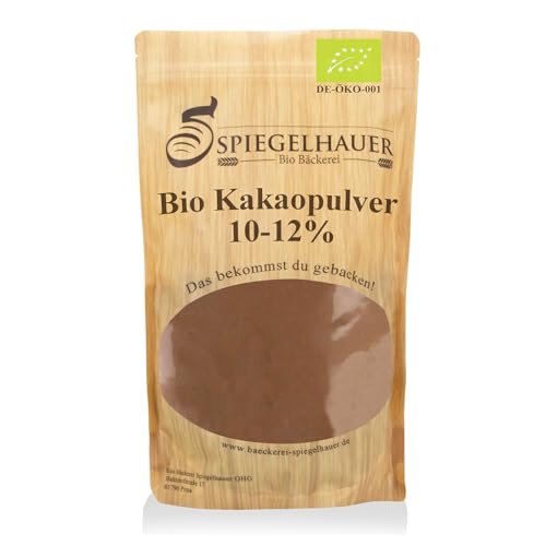 Bio Kakaopulver 1 kg aus besten Kakaobohnen - Rohkost 100% reiner Kakao BIO Kakaopulver stark entölt (11% Fett) von Bäckerei Spiegelhauer