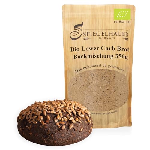 Bäckerei Spiegelhauer LOWER-CARB-BROTBACKMISCHUNG 350 g Eiweißbrot aus glutenfreien Rohstoffen vegan mehlfreies Brot I Backmischung ohne Hefe von Bäckerei Spiegelhauer