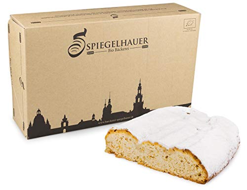 Bio Mandelstollen 1 kg I Christstollen ohne Rosinen im Geschenkkarton von Bäckerei Spiegelhauer