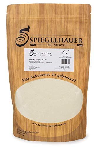 Bäckerei Spiegelhauer Bio Weizengluten Pulver 1 kg EU Anbau Weizenprotein Seitanbasis Weizeneiweiß Gluten zum Backen oder für Seitan von Bäckerei Spiegelhauer