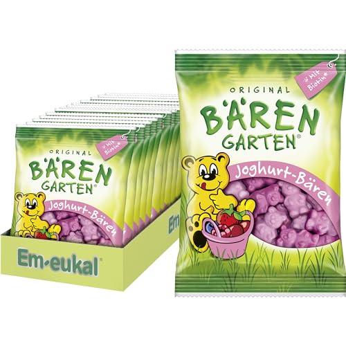 Bärengarten Joghurt-Bären mit Biotin 1.750g – Vitamin H, Joghurt & natürlichen Aromen – trägt zu Energiestoffwechsel bei – in Varianten Erdbeer, Himbeer, Heidelbeer & Kirsch – glutenfrei- (14x125 g) von Bärengarten