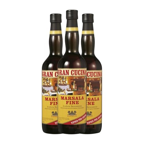 Baglio Curatolo Gran Cucina Fine Marsala 75 cl Verstärkter Wein (Karton mit 3 Flaschen von 75 cl) von Baglio Curatolo Arini 1875