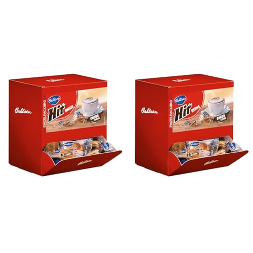 BAHLSEN Hit Minis 975 g- Thekenaufsteller mit ca. 150 Portionspackungen, Mini-Doppelkekse mit leckerer Kakaocremefüllung, ideal zum Kaffee, Schokokeks (Packung mit 2) von Bahlsen