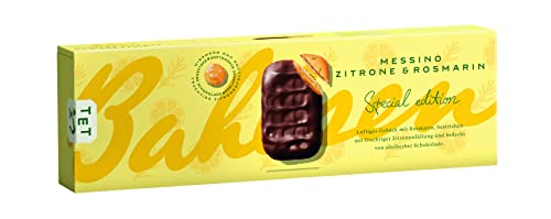 Bahlsen Messino Zitrone Rosmarin - 1er Pack - Gebäck mit Rosmarin, Zitronenfüllung und edelherber Schokolade (1 x 125 g) von Bahlsen