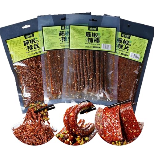 BaiLiSnacky 4 * 100g Latiao Würzig Gewürzte Snacks Würzig Chinesische Würzige Snacks Süß Und Würzige Sticks Chinesische Spezialitäten Snacks von BaiLiSnacky