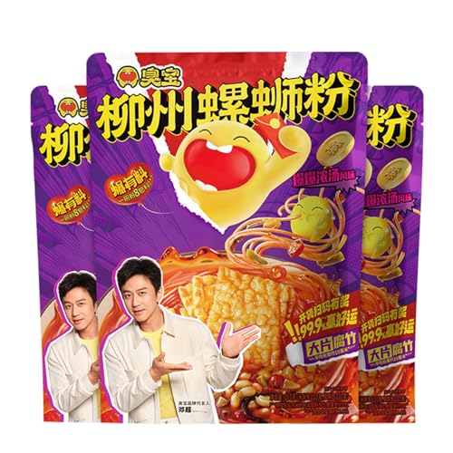 BaiLiSnacky Luosifen Instant-Reisnudeln Authentische Spezialität Luosifen aus Liuzhou Praktische Instantschnecken-Reisnudeln Chinesische Snacks Beutel 350g/Beutel (3er-Pack) von BaiLiSnacky