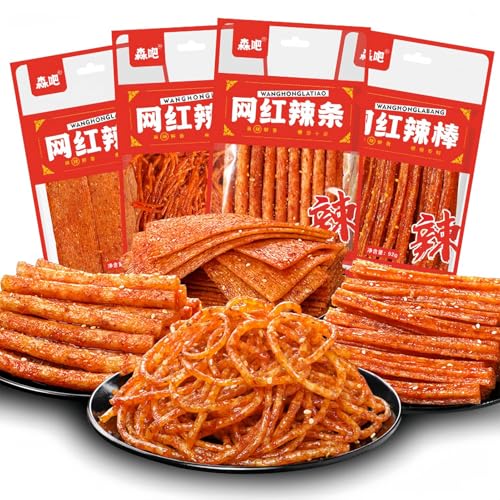 BaiLiSnacky latiao –Chinesische Würzige Snacks （65g×4Packungen） Authentisch Chinesisch | Vegetarisch | Würzig & Aromatisch von BaiLiSnacky