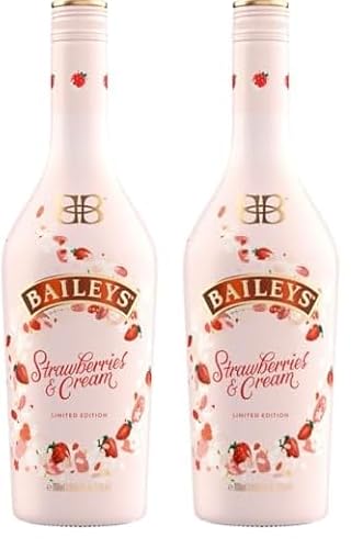 Baileys Strawberries & Cream | Original Irish Whiskey Cream Likör | Limitierte Edition | köstlicher Erdbeergeschmack | 17% vol | 700ml Einzelflasche | (Packung mit 2) von Baileys