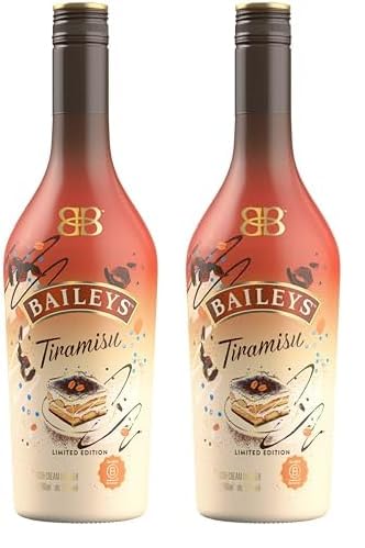 Baileys Tiramisu, B-Corp zertifiziert, Original Irish Cream Likör, Limitierte Edition, Genuss auf Eis oder im Cocktail, 17% vol, 700ml Einzelflasche (Packung mit 2) von Baileys