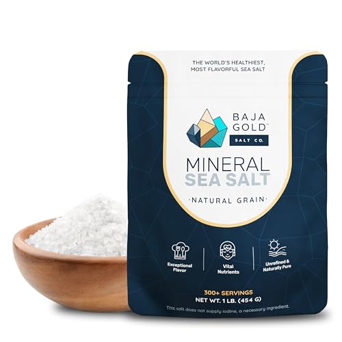 Baja Gold Mineral Sea Salt – Unraffiniertes Mineralisches Meersalz 454 g – Reich an Spurenelementen und Mineralstoffen Perfekt für Gourmetküche Gesunde Ernährung und Vielseitige Anwendungen von Baja Gold