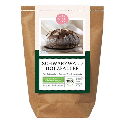 Bio Holzfäller Brot Backmischung aus dem Schwarzwald | Rustikal & knusprig wie vom Bäcker | Für Ofen und Brotbackautomat | Bake with Love (1er Pack) von Bake with Love