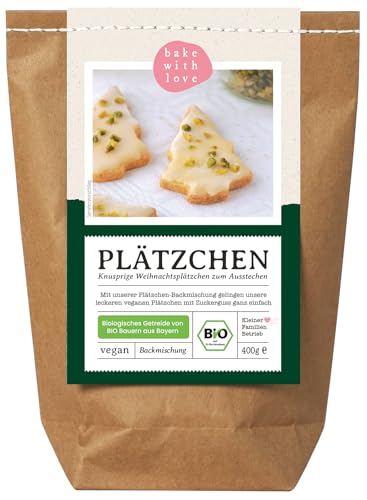 Plätzchen Bio Backmischung | Weihnachtsplätzchen Kekse mit Zuckerguss zum Ausstechen | veganes Weihnachtsgebäck von Bake with Love