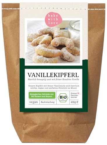 Vanillekipferl Bio Backmischung | Plätzchen Weihnachtsplätzchen Kekse Gebäck | vegan mit Bio-Mehl aus Deutschland und echter Bourbon Vanille von Bake with Love