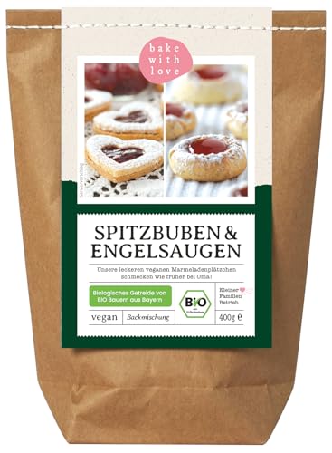 Weihnachtsplätzchen Spitzbuben Engelsaugen Bio Backmischung | Husarenkrapfen Plätzchen mit Marmelade vegan | Bio-Mehl aus Deutschland von Bake with Love