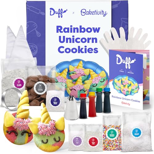 Duff Goldman DIY Kinder-Backset von Baketivity – Backen Sie Einhorn-Regenbogenkekse mit vorgemessenen Zutaten,Bestes Familienspaß, Keksherstellungs-Set, Jugendliche, Erwachsene von Baketivity