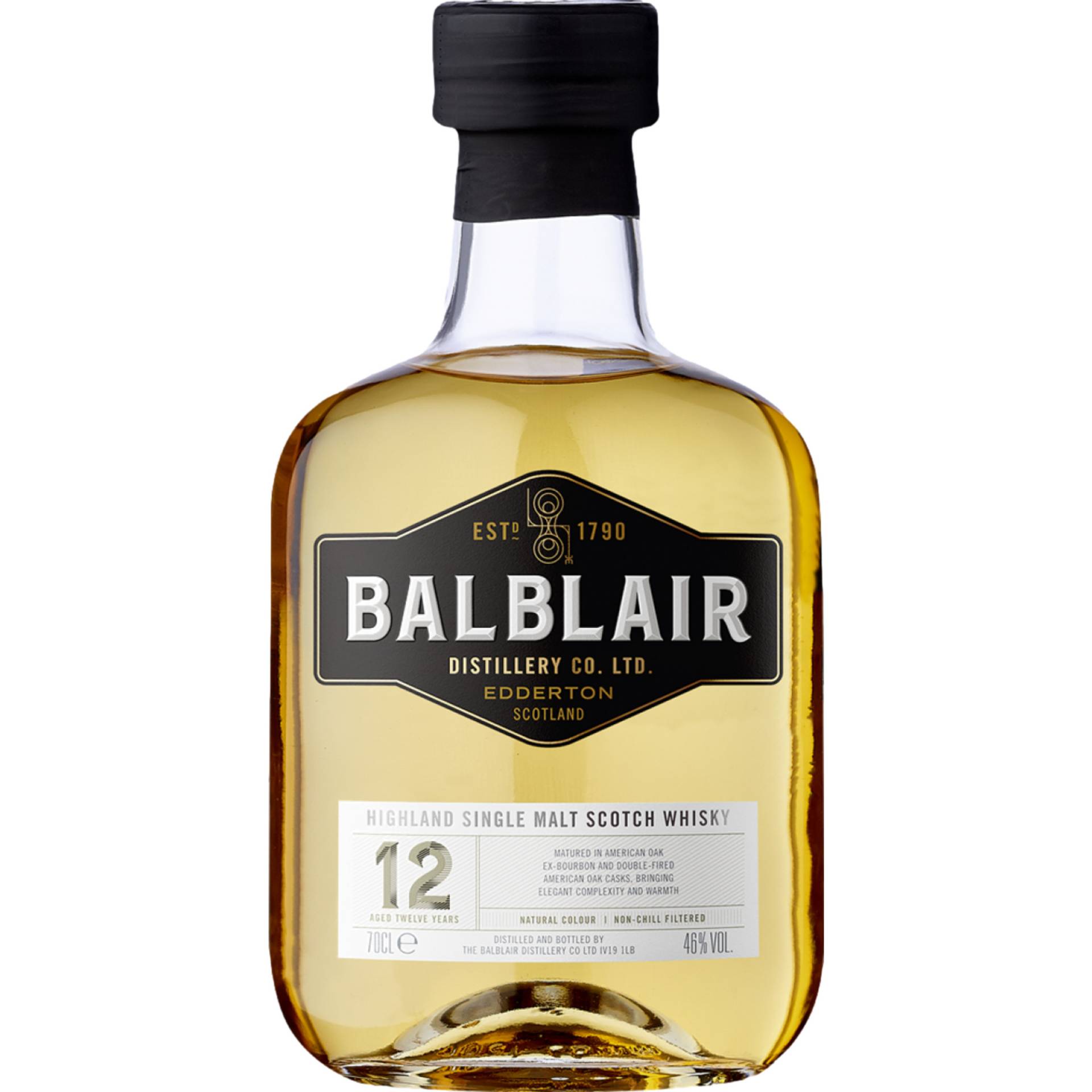 Balblair 12 Years Old Single Malt, Scotch Whisky, 0,7 L, 46% Vol., in Geschenketui, Schottland, Spirituosen von Balblair Distillery, Edderton, Tain, Ross-Shire IV19 1LB Großbritannien