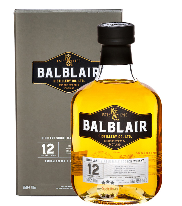 Balblair 12 Jahre Highland Single Malt Whisky (46 % Vol., 0,7 Liter) von Balblair Distillery