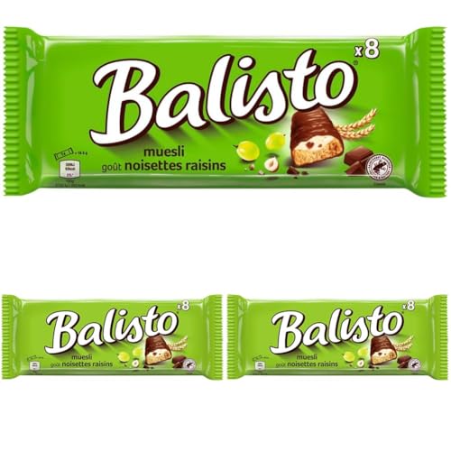 BALISTO® Multipack Muesli, Getreide & getrocknete Trauben, 8x18,5g (Packung mit 3) von Balisto