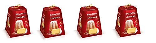 4x Balocco Il Pandoro weicher und zarter Weihnachts kuchen mit Puderzucker 750g Natürlich gesäuertes gebackenes Süßwarenprodukt von Balocco