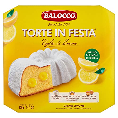 Balocco Torte in Festa Crema Limone Kuchen mit Zitronencreme mit Puderzucker bedeckt Infusion von sizilianischen Zitronen 400g von Balocco