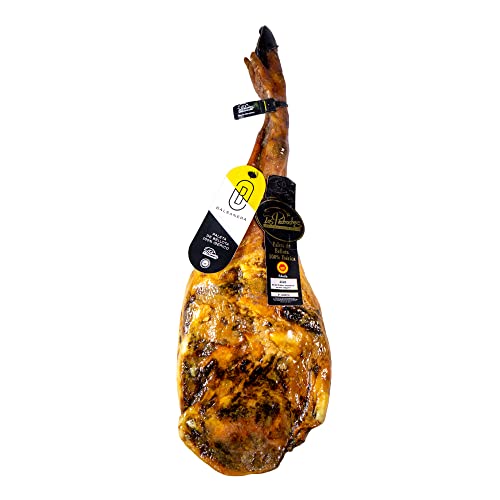 Balsanera Ibérico - Spanische 100% Serrano Ibérico Schinkenkeule G.U. Los Pedroches | 4,5-5 kg Gewicht | Reifezeit von 20 bis 30 Monaten von Balsanera Ibérico