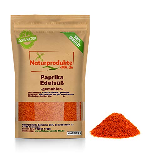 Paprika Edelsüß gemahlen (500g) Paprika Edelsüss gemahlen Paprikapulver 1A Spitzenqualität von BalticNatura