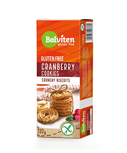 BALVITEN Glutenfreie Cranberry Cookies, 130g, Zertifiziert, Kekse, Leichter Snack, Lecker, 12 Monate Verfallsdatum von Balviten gluten - free