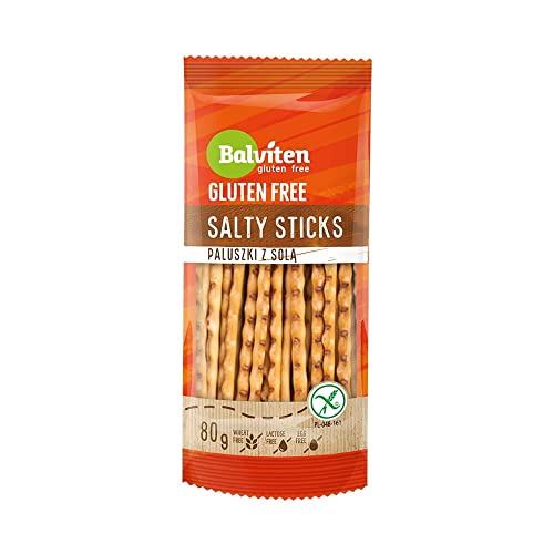 BALVITEN Glutenfreie Salzstangen, 80g, Zertifiziert, Flow Pack, Zwölf Monate Haltbarkeitsdatum, Knusprig, Lecker von Balviten