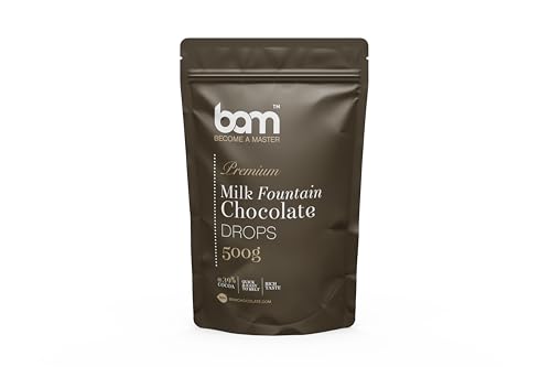 BAM Premium Milchschokolade Tropfen für Schokoladenbrunnen, Callets, Chips für Schokoladenfondue, Einfach zu schmelzen, 500 Gramm von BAM