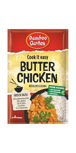 Bamboo Garden - Butter Chicken Würzmischung | Gewürz für Butter Chicken | Für 4 Portionen | Vegan, ohne Hefeextrakte, ohne Aromen | 25 g im Beutel von Bamboo Garden