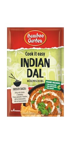 Bamboo Garden - Indian Dal Würzmischung | Zum Würzen von indischen Linsengerichten | Für 4 Portionen | Vegan, ohne Zusatzstoffe, ohne Hefeextrakte, ohne Aromen | 25 g im Beutel von Bamboo Garden