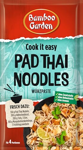 Bamboo Garden - Pad Thai Noodles Würzpaste | Zum Würzen von thailändischen Nudelgerichten | Für 4 Portionen | Vegan, natürliche Zutaten | 45 g im Beutel von Bamboo Garden