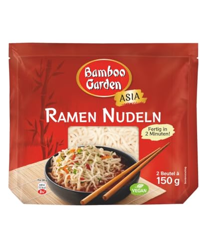 Bamboo Garden - Ramen Nudeln vorgekocht | Zubereitet in 2 Minuten | Vegan | 300 g im Beutel von Bamboo Garden